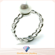 Anillo de plata caliente de la perla de la venta 925 de la joyería de la manera de la mujer (R10389)